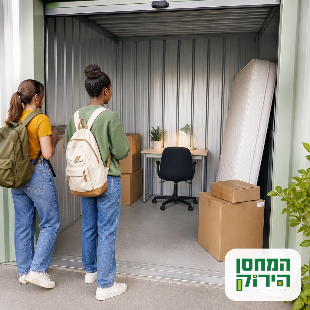 Two students sharing an affordable apartment storage unit