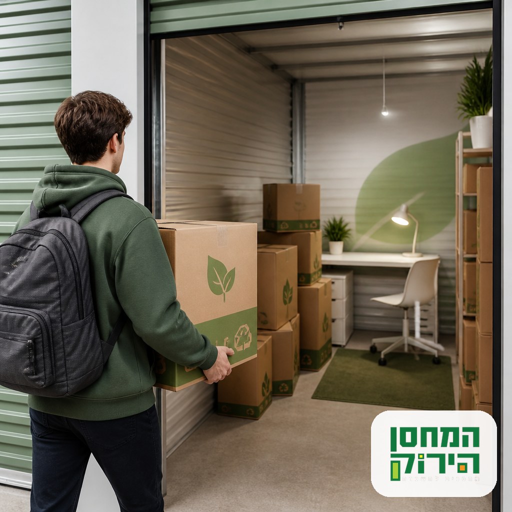 Student moving boxes into apartment storage for students unit