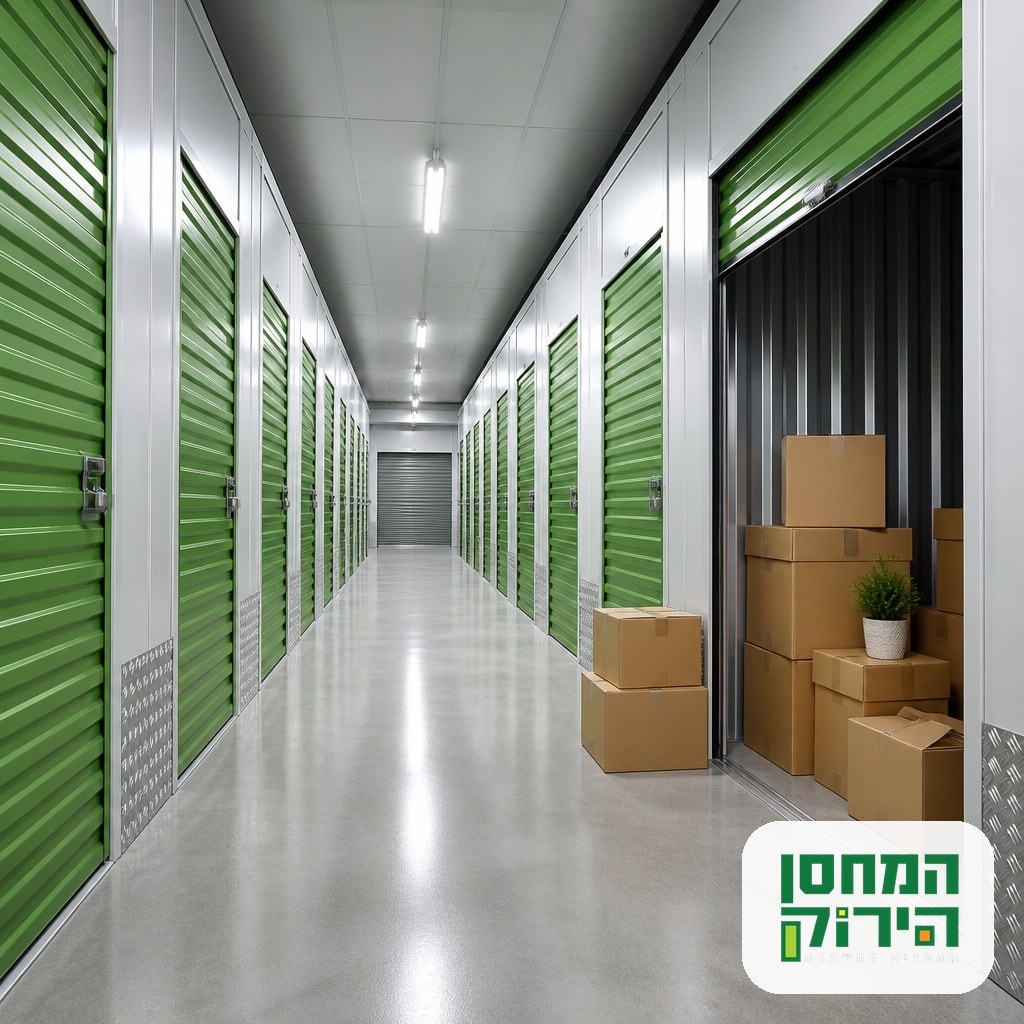 Row of private locked long term storage units in a clean secure facility