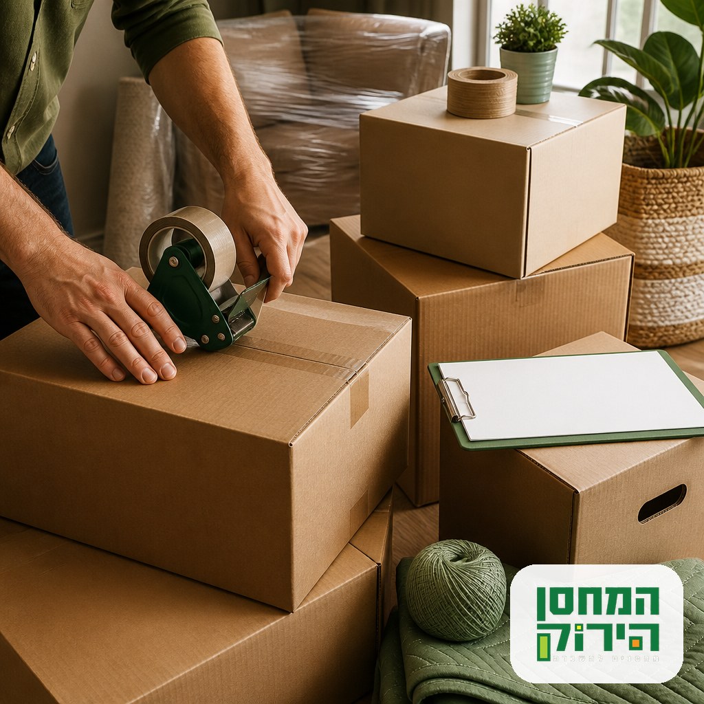 Packing and labeling boxes for self storage during a relocation to Israel