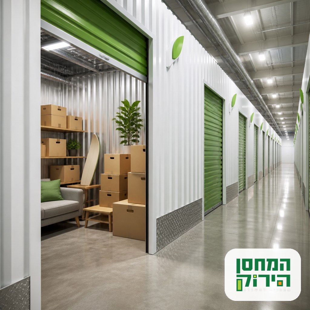 Corridor of private self storage units for rent in a secure facility