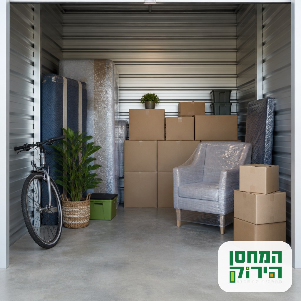 Self storage unit holding belongings between leases during an international move to Israel