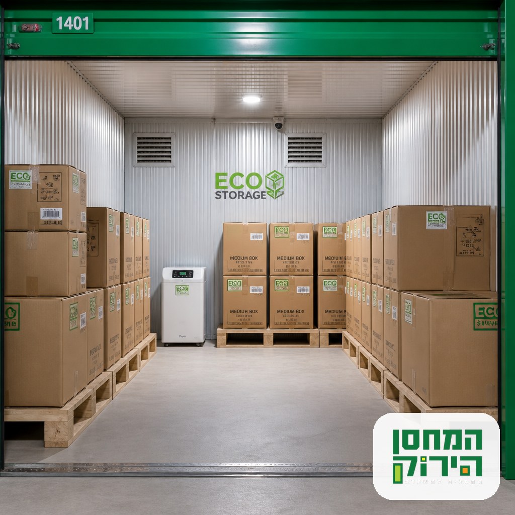 Preventing mold in storage: a dry, ventilated storage unit with boxes raised on pallets