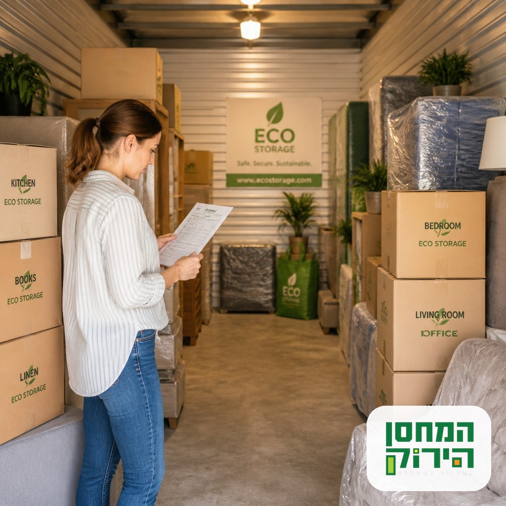 Choosing the right storage unit size: labeled boxes and wrapped furniture arranged with room to walk