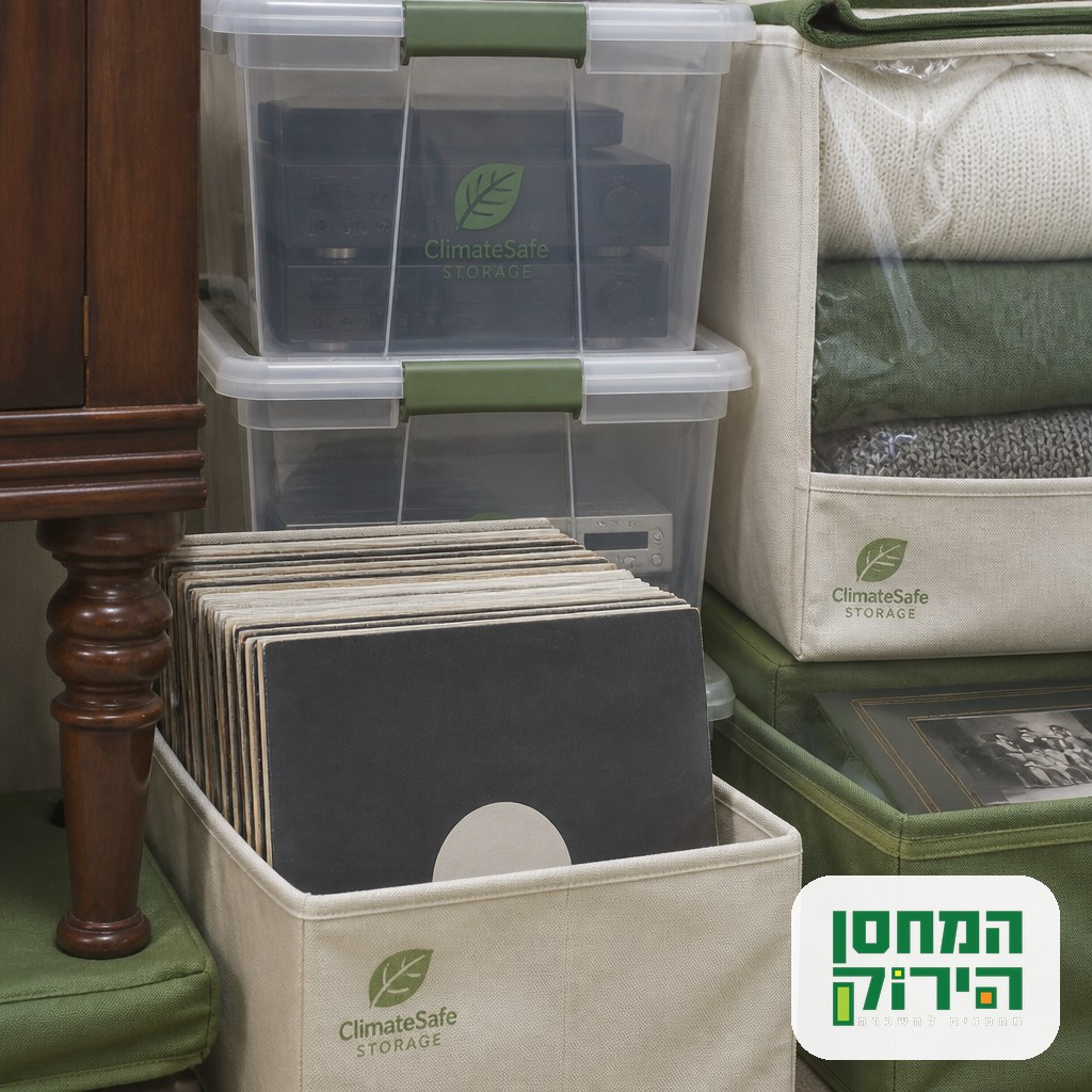 Heat sensitive belongings such as wood furniture, records, photo albums and electronics ready for storage