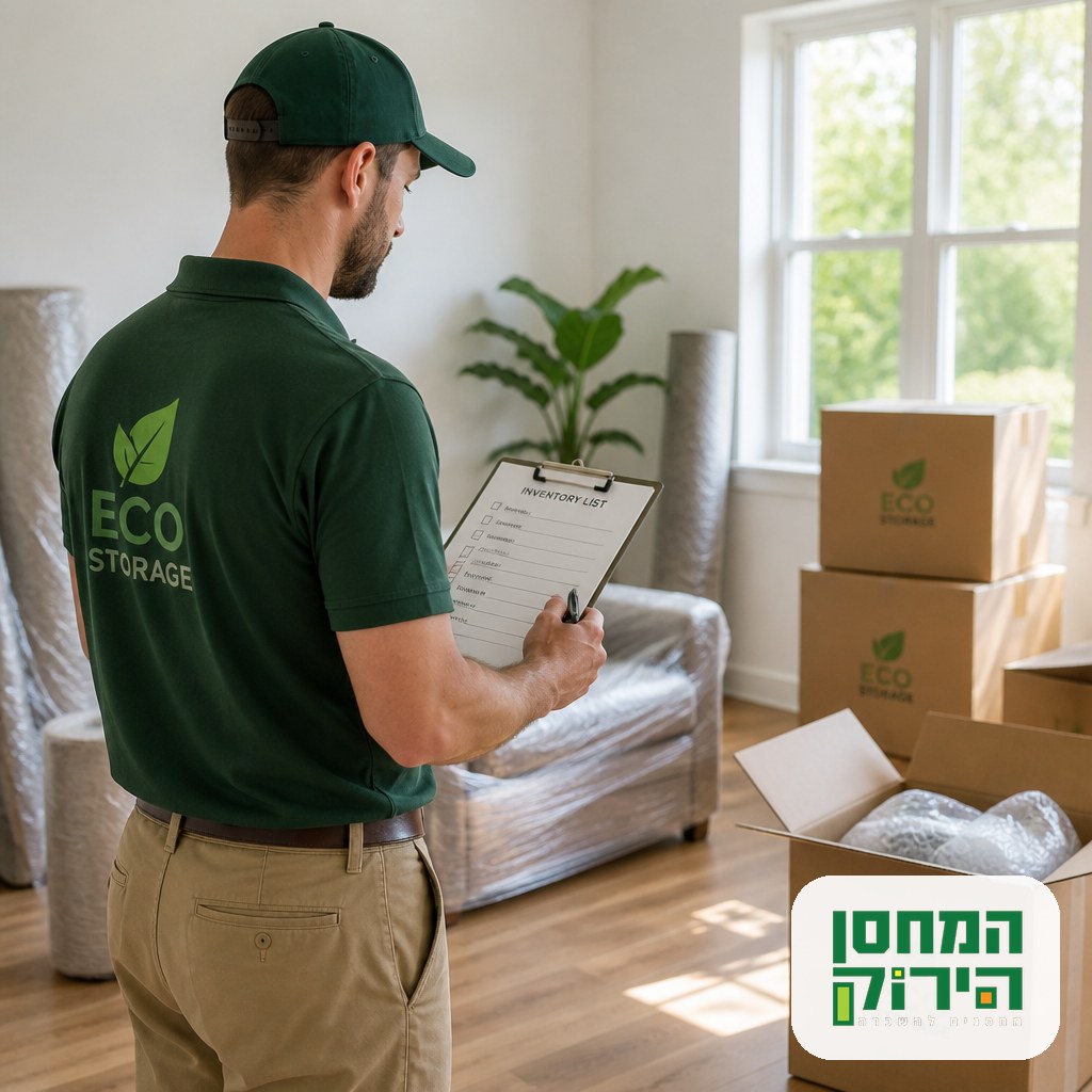 Checking an inventory list against moving boxes after a shipment arrives in Israel