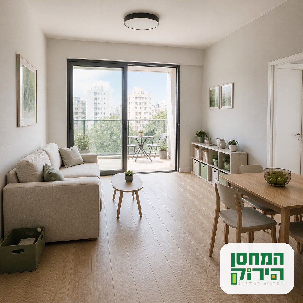 A small Israeli apartment living room with only the furniture that fits
