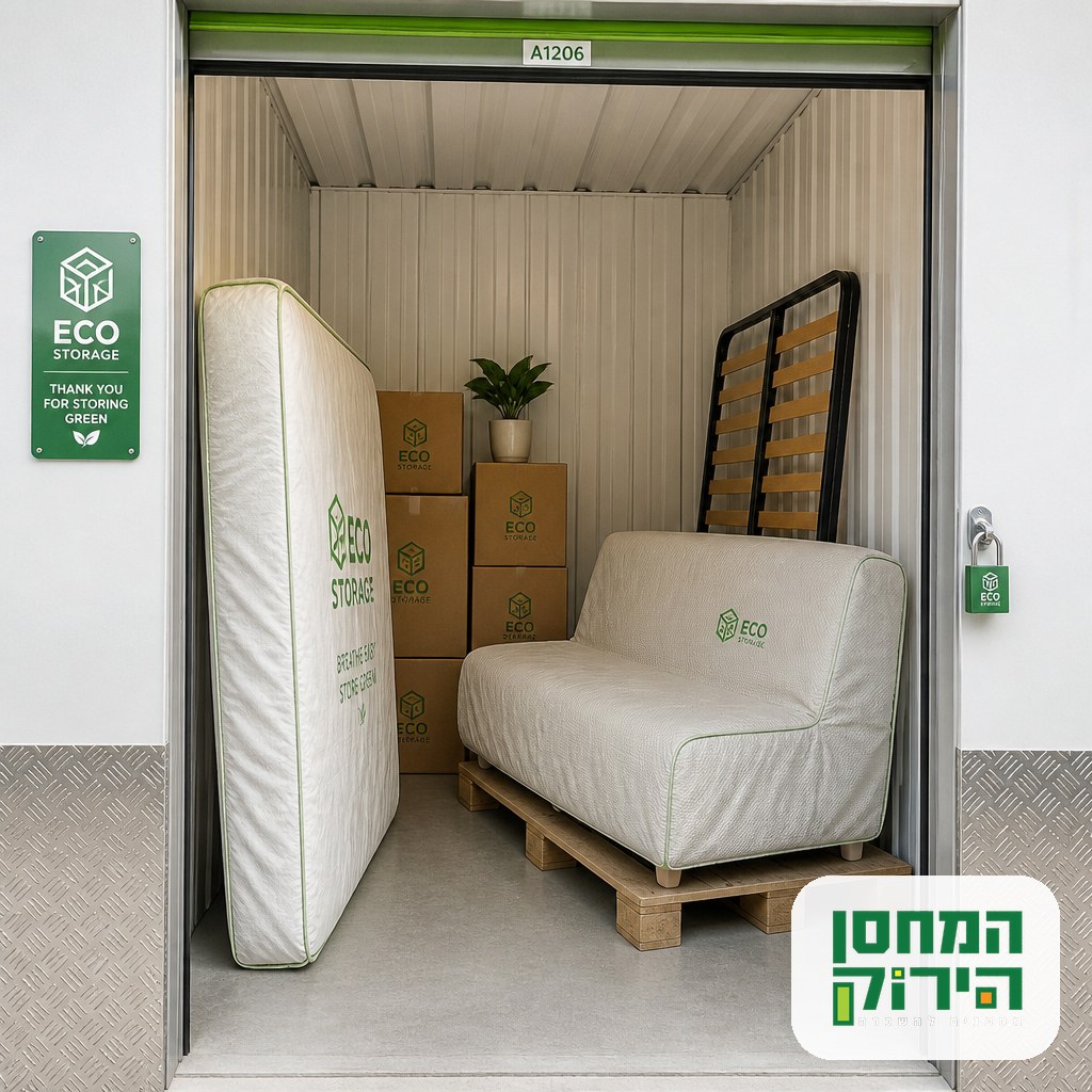 A sofa, dismantled bed and sealed boxes in an indoor unit between two tenancies